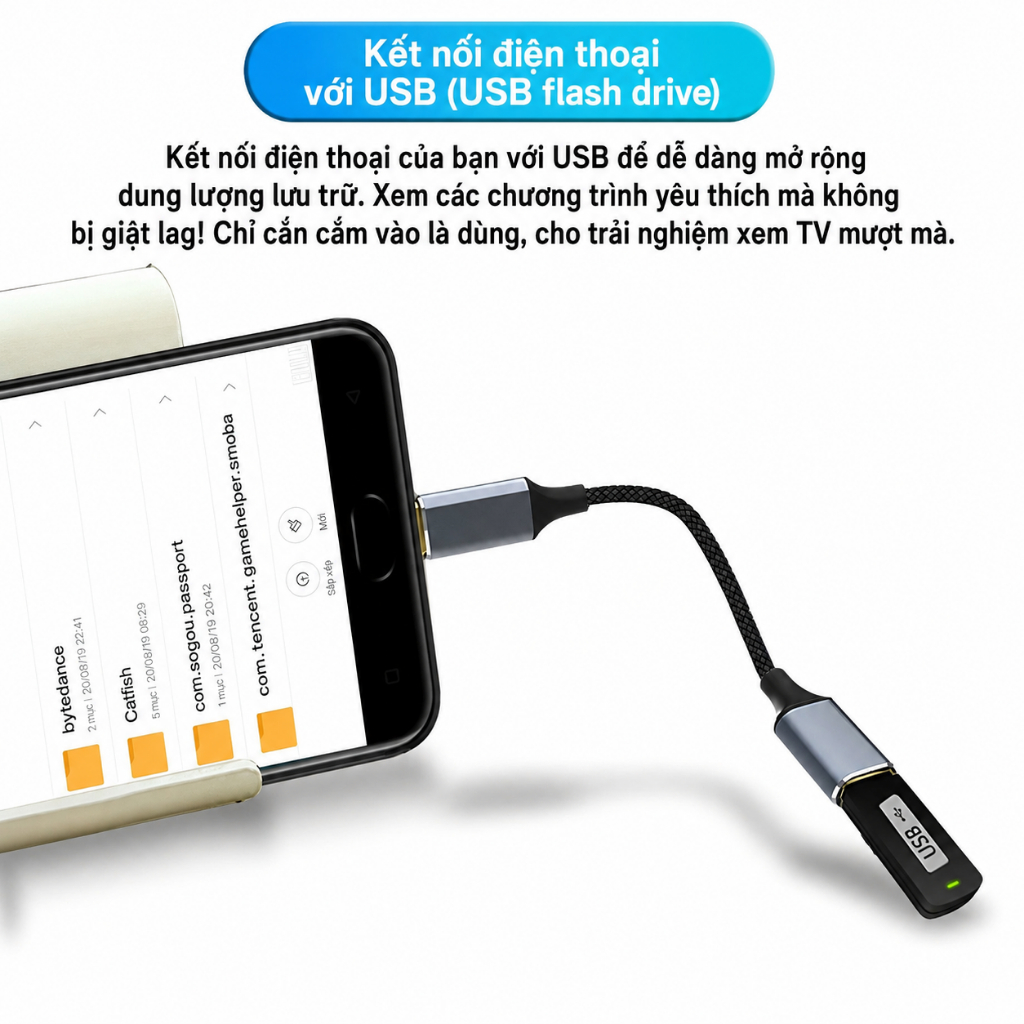 Cáp USB Type C Sang USB 3.0 OTG NYT Dù Hợp Kim Tốc Độ Cao 5Gbps