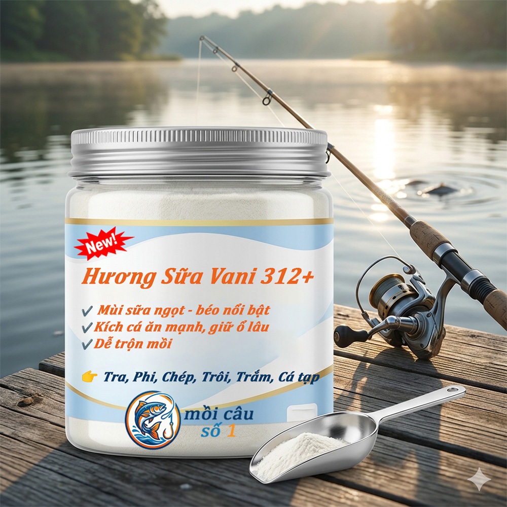 Tinh Mùi Sữa Vani 312+ Đậm Đặc – Dụ Cá Tra, Rô Phi, Chép Cực Nhạy – Hương Liệu Câu Cá | Feed Flavor 312+