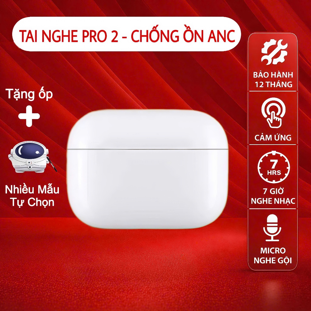 Tai Nghe Bluetooth PRO2 Không Dây Thế Hệ Mới, Đàm Thoại Hai Chiều, Pin Trâu 6H-8H, Chính Hãng A1CURA
