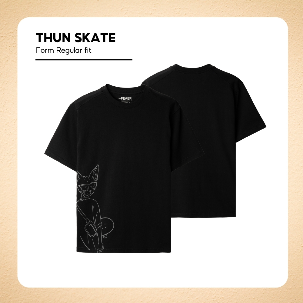 [GIÁ MỞ BÁN]Áo thun SKATE họa tiết line art cá tính, form regular fit gọn gàng,vải Cotton thấm hút, năng động hè - FEAER