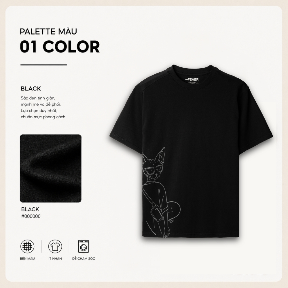 [GIÁ MỞ BÁN]Áo thun SKATE họa tiết line art cá tính, form regular fit gọn gàng,vải Cotton thấm hút, năng động hè - FEAER