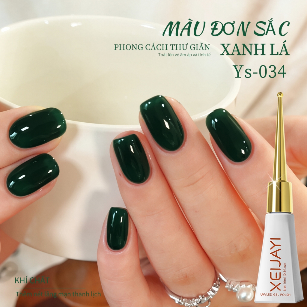 XEIJAYI 10ml - Sơn móng tay dạng gel màu xanh ngọc lục bảo, thời trang và hợp xu hướng, thích hợp sử dụng trong salon.