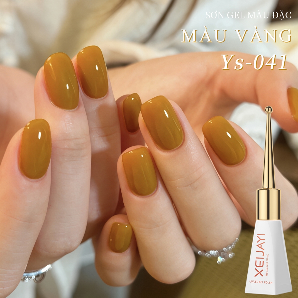 XEIJAYI 10ml - Sơn móng tay dạng gel màu vàng cổ điển, độ bóng lâu trôi, thích hợp sử dụng tại salon và nhà.