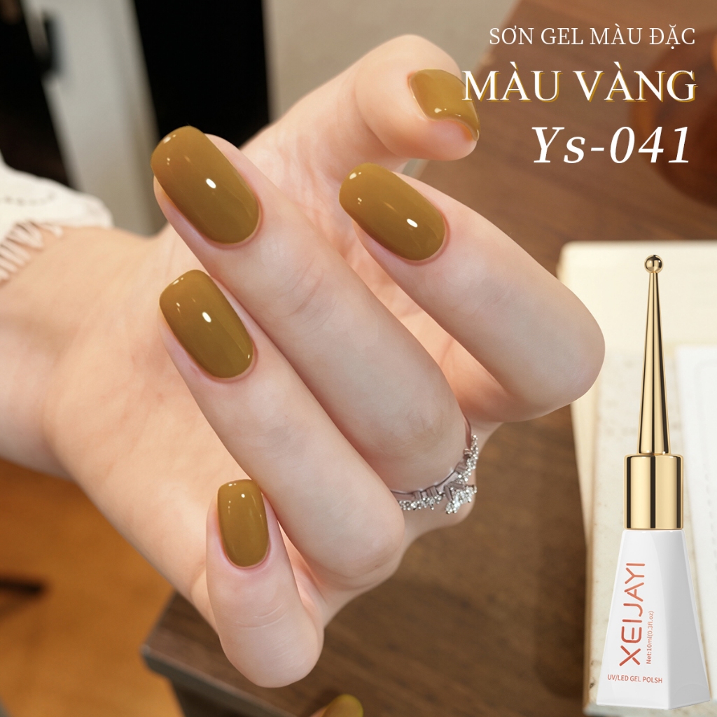 XEIJAYI 10ml - Sơn móng tay dạng gel màu vàng cổ điển, độ bóng lâu trôi, thích hợp sử dụng tại salon và nhà.