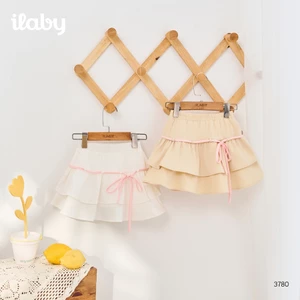 [ILABY 10-40kg] Chân váy bé gái xòe tầng cạp chun đính nơ dễ thương [3780]