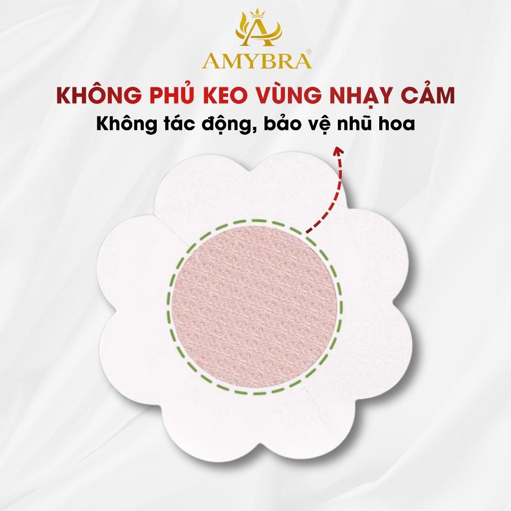 Hộp 60 Miếng Dán Ngực Giấy Hình Hoa –  Miếng Dán Che Ti Tự Nhiên Bám Dính Tốt AMYBRA D307