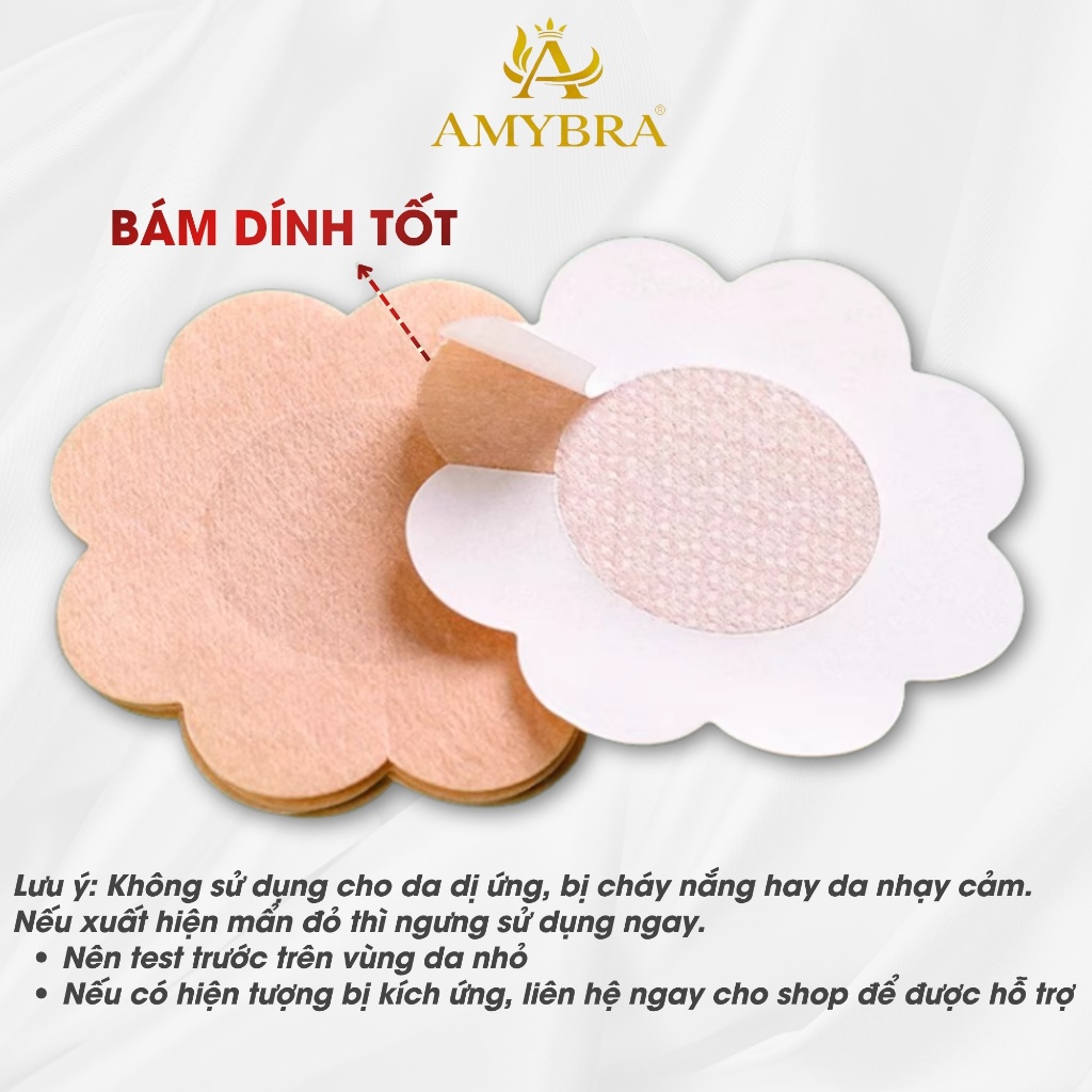 Hộp 60 Miếng Dán Ngực Giấy Hình Hoa –  Miếng Dán Che Ti Tự Nhiên Bám Dính Tốt AMYBRA D307