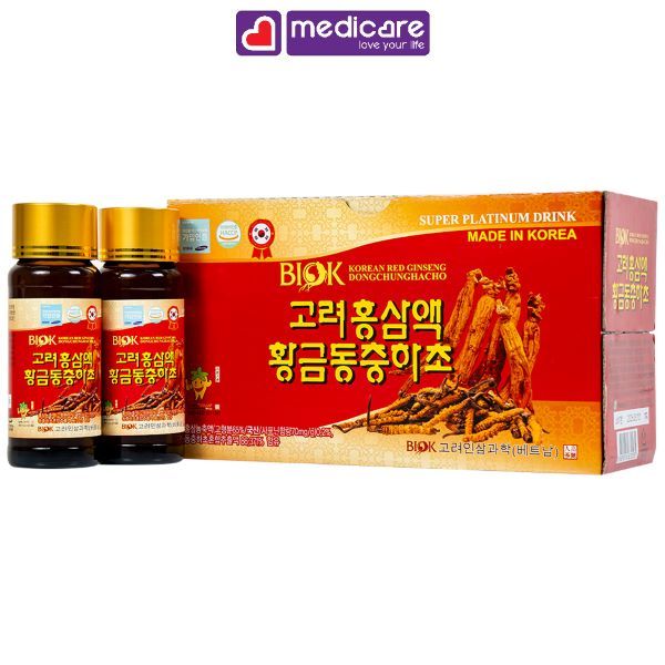 Nước uống bổ dưỡng BIOK đông trùng hạ thảo hộp 10 chai 100ml