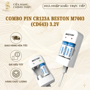 Combo Pin sạc CR123A BESTON máy sạc M7003(CD643) 3.2V cho máy ảnh, ống nhòm, camera, đo khoảnh cách.