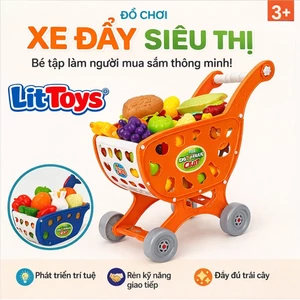 Xe Đẩy Trái Cây Cho Bé ToysLit – Đồ Chơi Nhập Vai, Nhựa An Toàn, Bánh Xe Êm Phát Triển Vận Động