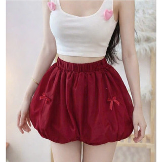 Quần Shorts Nữ Bí Ngô Pumkin Quần Váy Đính Nơ Chất Vải Thun WSH006