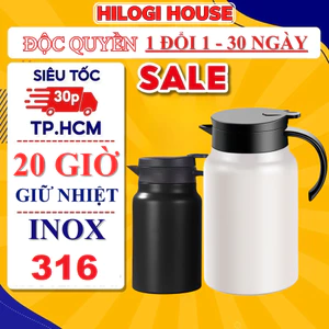 Bình giữ nhiệt pha trà 1500ml HiLOGI KITCHEN có lõi lọc trà inox 316, ấm pha trà giữ nhiệt nóng 15g, giữ lạnh 20g
