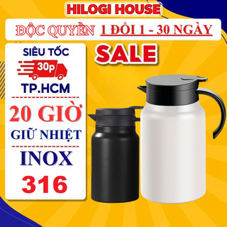 Bình giữ nhiệt pha trà 1500ml HiLOGI KITCHEN có lõi lọc trà inox 316, ấm pha trà giữ nhiệt nóng 15g, giữ lạnh 20g