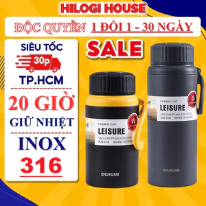 Bình giữ nhiệt 1500ml inox 316 HiLOGI, bình nước inox sơn nhám chống xước giữ nhiệt lạnh 20g, nóng 12h