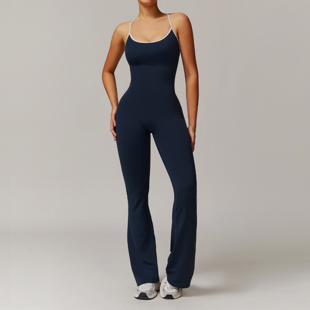【Fumeng】Bộ jumpsuit nữ tập gym phong cách hotgirl eo cao lưng tròn