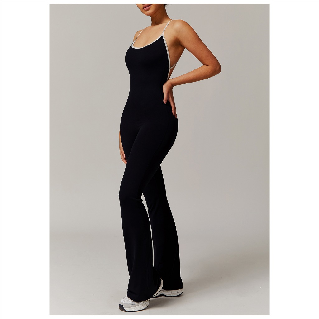 【Fumeng】Bộ jumpsuit nữ tập gym phong cách hotgirl eo cao lưng tròn