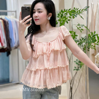 VMY Studio - Áo ren bèo nhiều tầng siêu xinh chuẩn tơ QCCC mềm mát nữ