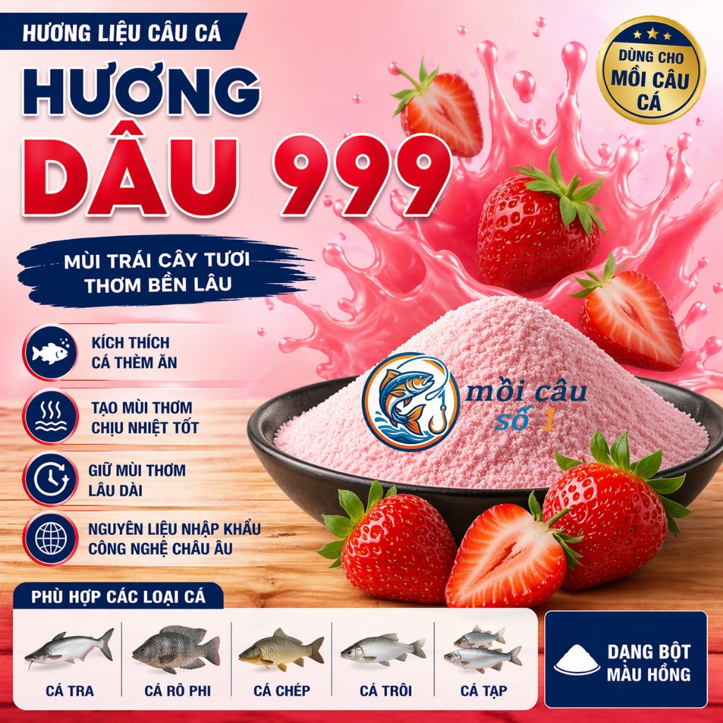 Tinh Mùi Dâu 999 Đậm Đặc – Siêu dụ Rô Phi, Chép, Trắm, Trôi – Hương Liệu Câu Cá | Feed Flavor Fruit 999