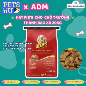 BAO XÁ 20KG Fib's - Thức ăn hạt cho chó trưởng thành.