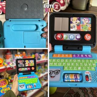 Đồ chơi Fisher-Price Máy tính xách tay giáo dục có đèn và nhạc xuất dư, không hộp