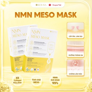 KOUSA Combo Bộ 3 chắm sóc da Khăn ướt tẩy trang + Mặt nạ NMN Meso + Kem dưỡng NMN
