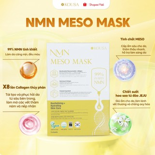 KOUSA Combo Bộ 3 chắm sóc da Khăn ướt tẩy trang + Mặt nạ NMN Meso + Kem dưỡng NMN