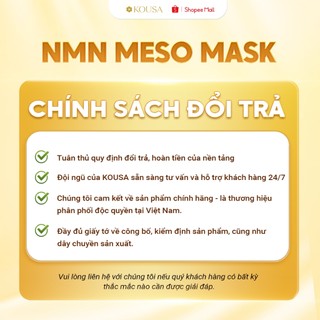 KOUSA Combo Bộ 3 chắm sóc da Khăn ướt tẩy trang + Mặt nạ NMN Meso + Kem dưỡng NMN