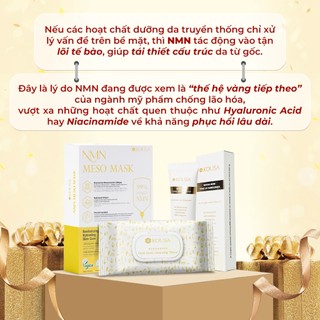 KOUSA Combo Bộ 3 chắm sóc da Khăn ướt tẩy trang + Mặt nạ NMN Meso + Kem dưỡng NMN