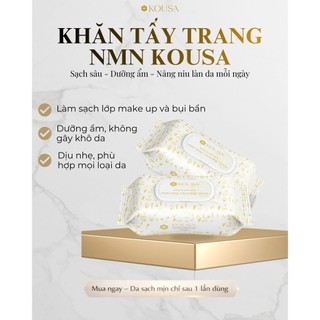 KOUSA Combo Bộ 3 chắm sóc da Khăn ướt tẩy trang + Mặt nạ NMN Meso + Kem dưỡng NMN