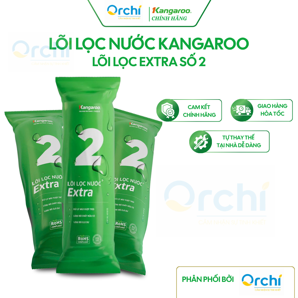 Lõi Lọc Thô Số 2 Kangaroo Extra Than Hoạt Tính Cho Máy Lọc Nước Khử Clo Mùi Hôi Có Trong Nước