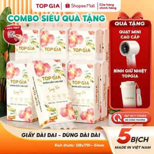 Thùng 5bịch khăn giấy rút đáy sương mai TopGia 5000 tờ dày dai 4 lớp mềm mịn chuẩn hàng Việt
