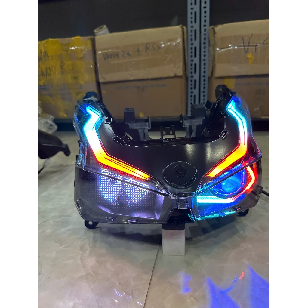 Bộ Pha Đèn Ab125-150 Độ Sẵn Bi Cầu E11+( BẢNG LED ) Đổi hiệu ứng + Mý Audi Led Đổi Màu Qua App Lắp đặt Dễ Dàng