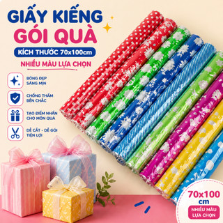Giấy kiếng gói quà kích thuớc 70x100cm, giấy bóng kiếng gói quà nhiều màu lựa chọn