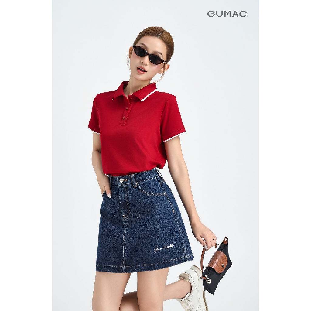 Áo Polo Nữ GUMAC Cotton TICI Áo Thun Có Cổ Tay Ngắn Thanh Lịch Công Sở Thể Thao PLE03028 - 6109