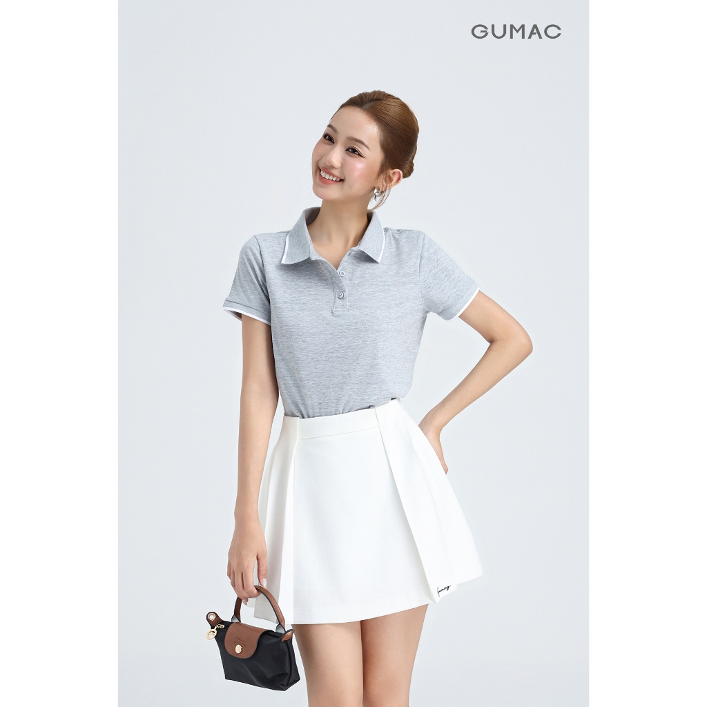 Áo Polo Nữ GUMAC Cotton TICI Áo Thun Có Cổ Tay Ngắn Thanh Lịch Công Sở Thể Thao PLE03028 - 6109