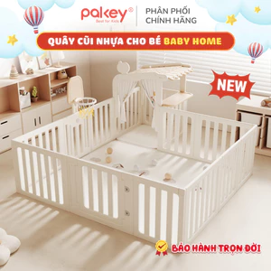 Quây Cũi Nhựa Baby Home Cao Cấp TẶNG BÓNG + THẢM 2 Mặt - Quây Nhựa Cho Bé PAKEY Có Thể Chuyển Đổi Thanh Kệ