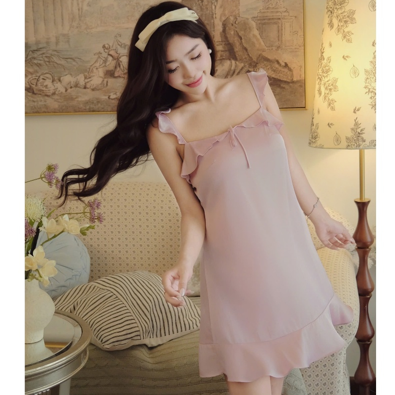Váy Ngủ Lụa 2 Dây Cánh Tiên Cao Cấp – Đầm Ngủ Nữ Mềm Mại Sang Trọng MELLIEVA