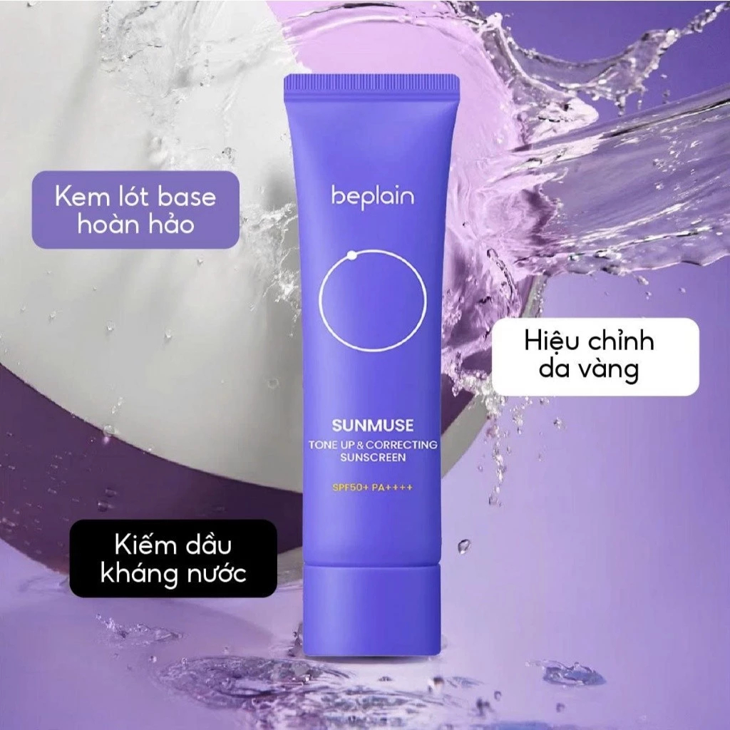Kem chống nắng BEPLAIN Sunmuse Lai Vật Lý Hóa Học Nâng Tone Hiệu Chỉnh Da SPF50+ PA++++ 50ml