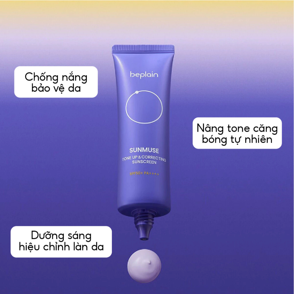 Kem chống nắng BEPLAIN Sunmuse Lai Vật Lý Hóa Học Nâng Tone Hiệu Chỉnh Da SPF50+ PA++++ 50ml