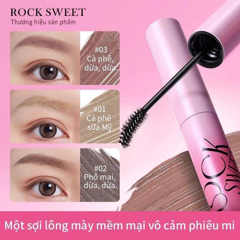 Mascara Lông Mày Rock Sweet ,Chuốt  Lông Mày 3.5g Gel Lì Mịn - Nâu Nhạt, Nâu Hồng, Xám Nâu, Nâu Đậm