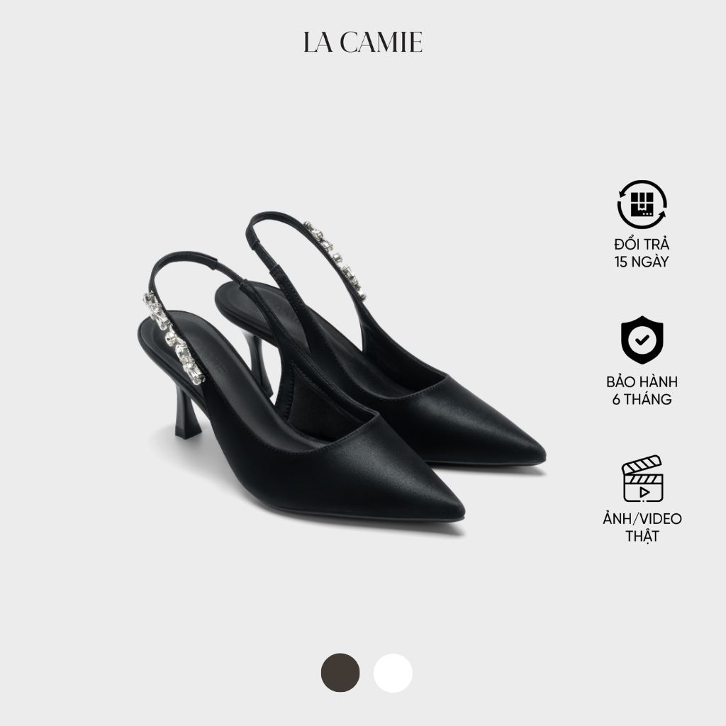 Giày cao gót thiết kế cao cấp sang trọng chất liệu Da chống trầy kết cườm thương hiệu La Camie GC5B0133