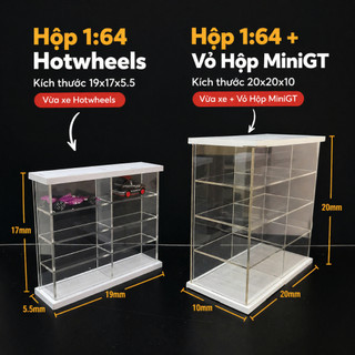 [OTO MINI GT] Hộp Mica Trưng Bày Xe Mô Hình MiniGT 8 Ngăn – Kệ Đựng Xe 1:64 Chống Bụi, Trong Suốt Cao Cấp Hotwheels