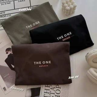 Áo thun phông nữ nam 3158 KONOVA chất liệu cotton form rộng dấu quần unisex in chữ THE ONE