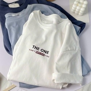 Áo thun phông nữ nam 3158 KONOVA chất liệu cotton form rộng dấu quần unisex in chữ THE ONE