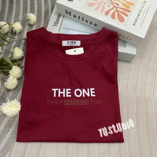 Áo thun phông nữ nam 3158 KONOVA chất liệu cotton form rộng dấu quần unisex in chữ THE ONE