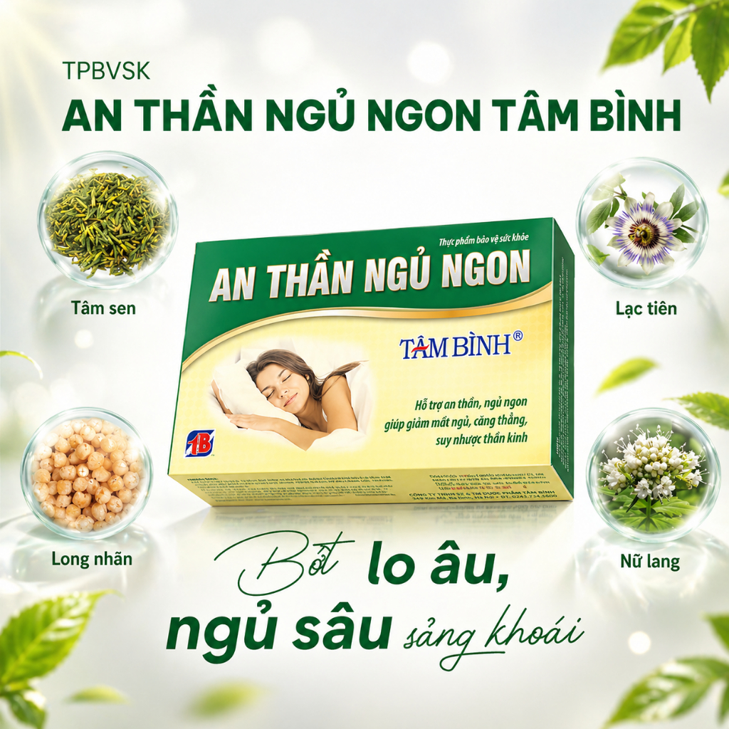 [Combo 5] An thần ngủ ngon Tâm Bình (hộp 30v)  - Bớt lo âu, ngủ sâu sảng khoái