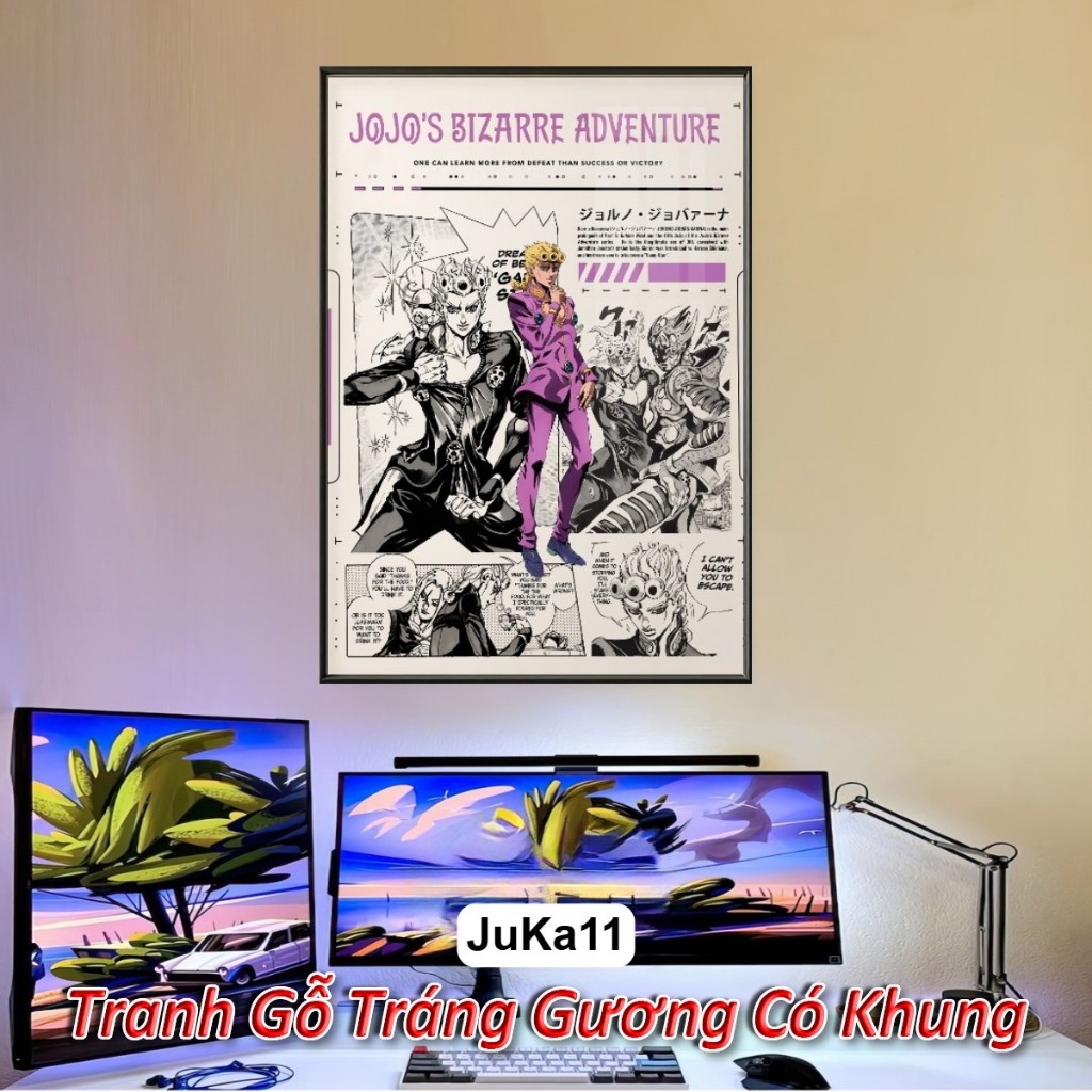 Tranh Anime Manga Jujutsu Kaisen (Chú thuật hồi chiến) Tranh Tráng Gương Khung Composite decor treo tường