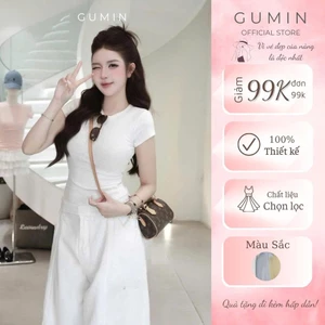 Áo thun ôm GUMIN thiết kế áo form ôm dáng ngắn tay sang chảnh, áo thun nữ tôn dáng thanh lịch