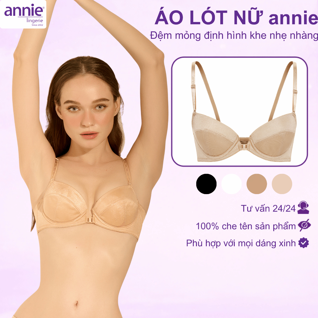 Áo Lót Áo Ngực Nữ annie Cài Trước Nâng Ngực Tự Nhiên Mút Mỏng 1.5cm Gom Quả Tạo Khe Tự Nhiên BRA3012