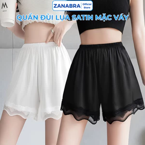 Quần lót váy nữ bảo hộ vải ren phối satin bóng, có thể mặc ngoài, thoải mái ZANABRA V550